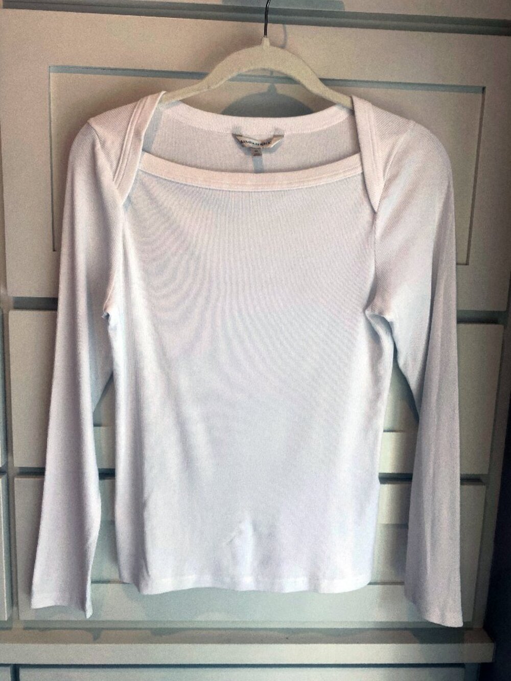 Banana Republic Ribbed Baby Tee Long Sleeve White M